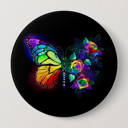 Regenbogenschmetterling Button (Vorderseite)