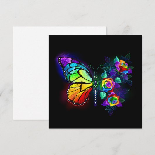 Regenbogenschmetterling Dankeskarte (Vorne/Hinten)