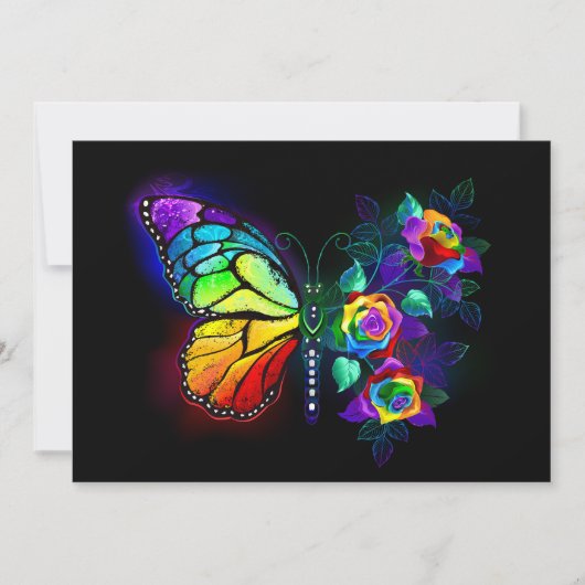 Regenbogenschmetterling Einladung (Vorderseite)