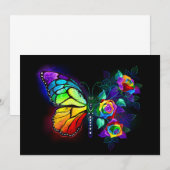Regenbogenschmetterling Einladung (Vorne/Hinten)