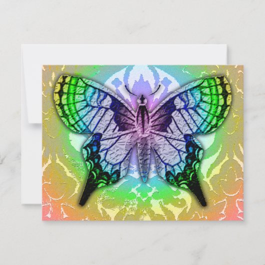 Regenbogenschmetterling Einladung (Vorderseite)