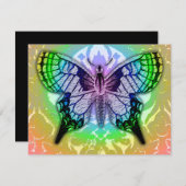 Regenbogenschmetterling Einladung (Vorne/Hinten)