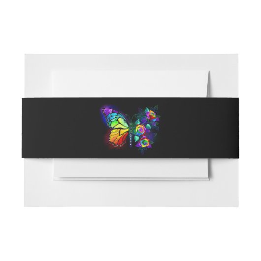 Regenbogenschmetterling Einladungsbanderole (Vorderseite Beispiel)