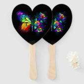 Regenbogenschmetterling Fächer (Vorne und Hinten)