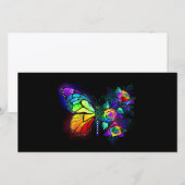 Regenbogenschmetterling Feiertagskarte (Vorne/Hinten)