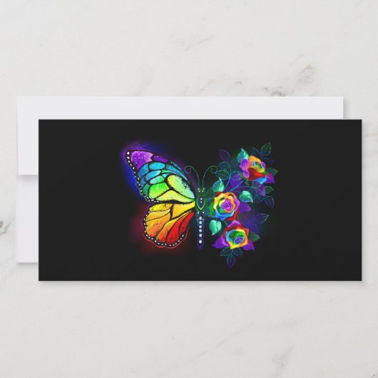 Regenbogenschmetterling Feiertagskarte (Vorderseite)