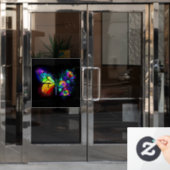 Regenbogenschmetterling Fensteraufkleber (Büro Tür)