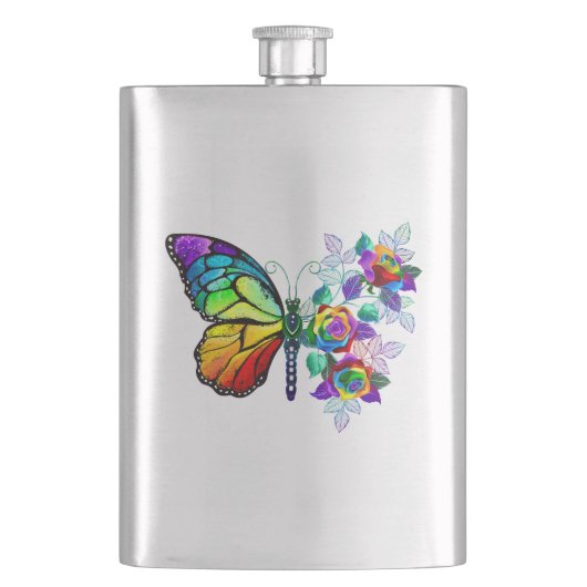 Regenbogenschmetterling Flachmann (Vorderseite)