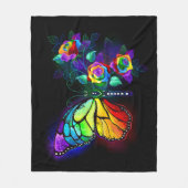 Regenbogenschmetterling Fleecedecke (Vorderseite)