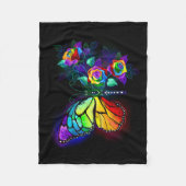 Regenbogenschmetterling Fleecedecke (Vorderseite)