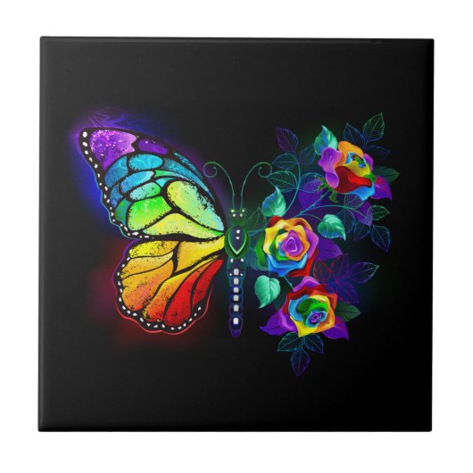 Regenbogenschmetterling Fliese (Vorderseite)