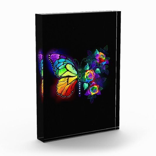 Regenbogenschmetterling Fotoblock (Links)