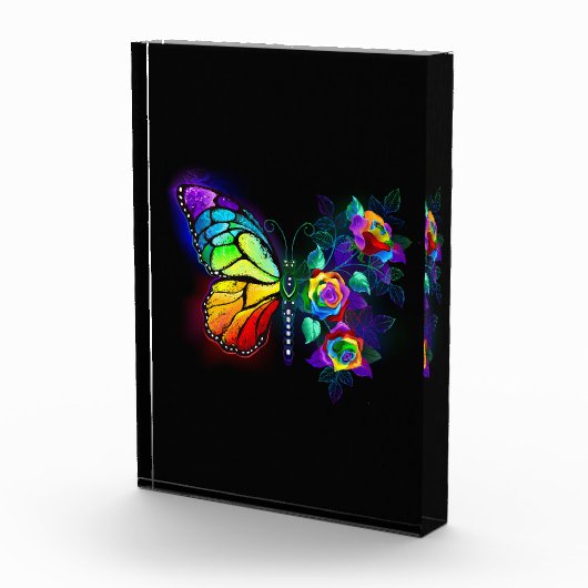 Regenbogenschmetterling Fotoblock (Rechts)