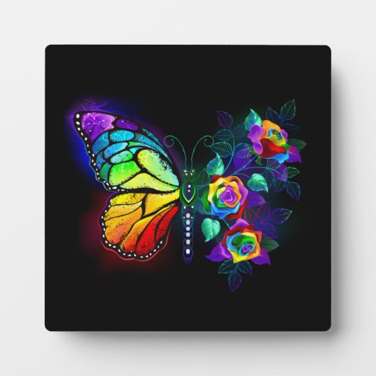 Regenbogenschmetterling Fotoplatte (Vorderseite)