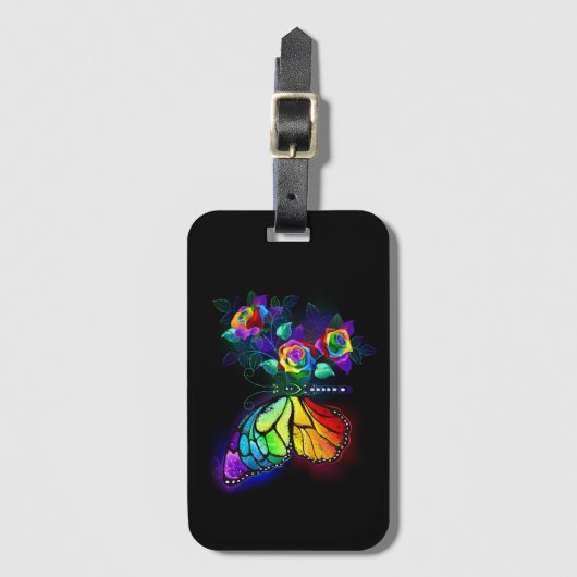 Regenbogenschmetterling Gepäckanhänger (Vorderseite Vertikal)