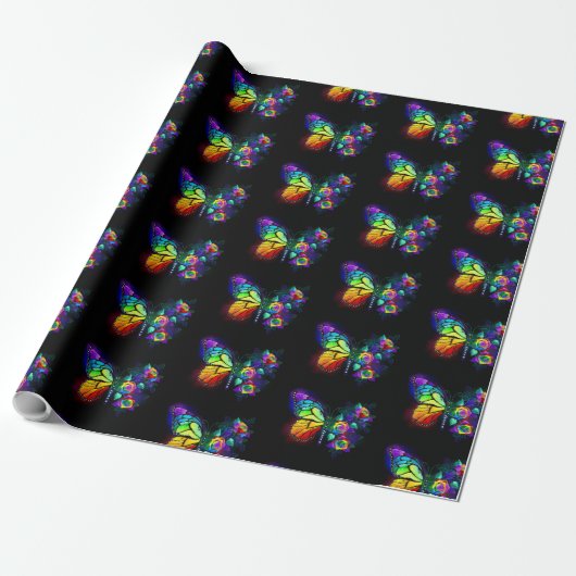 Regenbogenschmetterling Geschenkpapier (Ungerollt)