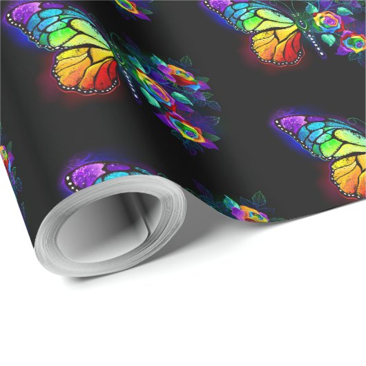 Regenbogenschmetterling Geschenkpapier (Rolleneckpunkt)