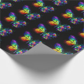Regenbogenschmetterling Geschenkpapier (Ecke)