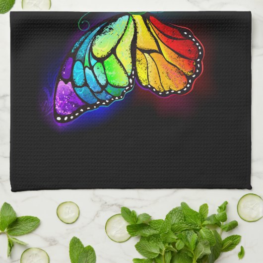 Regenbogenschmetterling Geschirrtuch (Gefaltet)