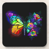 Regenbogenschmetterling Getränkeuntersetzer (Vorderseite)