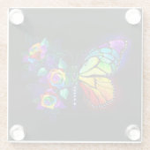 Regenbogenschmetterling Glasuntersetzer (Rückseite)