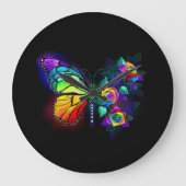 Regenbogenschmetterling Große Wanduhr (Vorderseite)