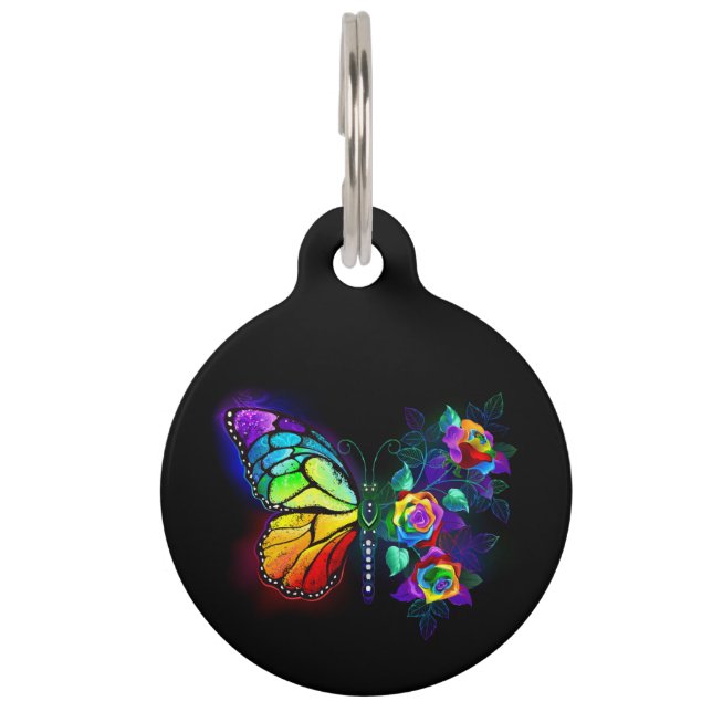 Regenbogenschmetterling Haustiermarke (Vorderseite)