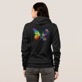 Regenbogenschmetterling Hoodie (Schwarz voll)
