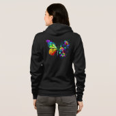 Regenbogenschmetterling Hoodie (Schwarz voll)