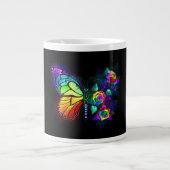 Regenbogenschmetterling Jumbo-Tasse (Vorderseite)