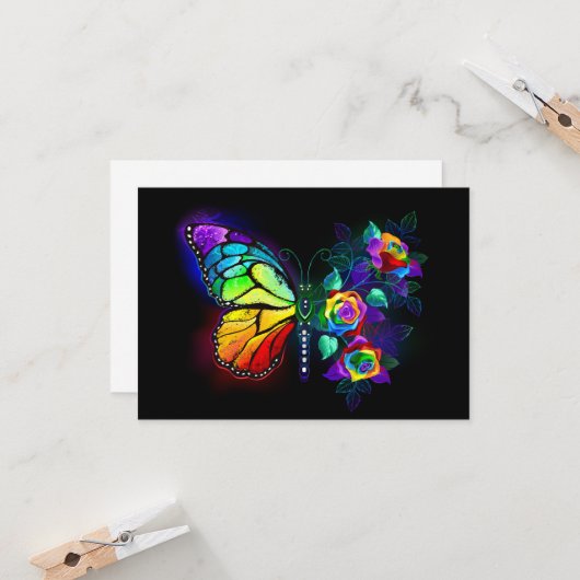 Regenbogenschmetterling Karte (Vorderseite/Rückseite Beispiel)