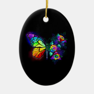Regenbogenschmetterling Keramik Ornament