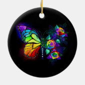 Regenbogenschmetterling Keramik Ornament (Hinten)