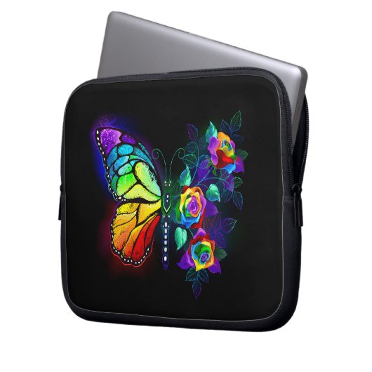 Regenbogenschmetterling Laptopschutzhülle (Vorderseite Links)