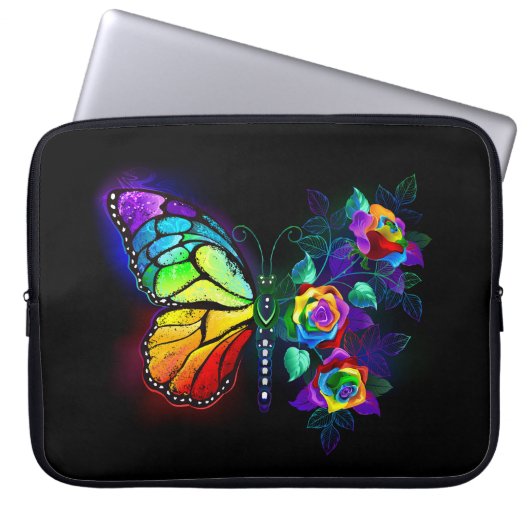 Regenbogenschmetterling Laptopschutzhülle (Vorderseite)