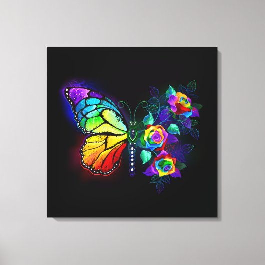 Regenbogenschmetterling Leinwanddruck (Vorderseite)