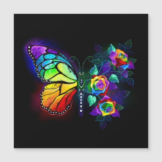Regenbogenschmetterling Magneteinladung (Vorderseite)
