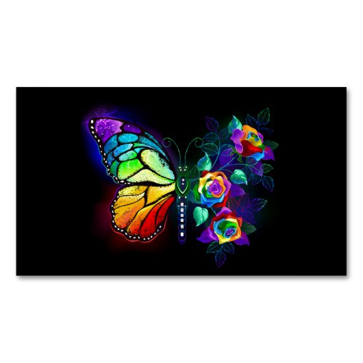 Regenbogenschmetterling Magnetische Visitenkarte (Vorderseite)