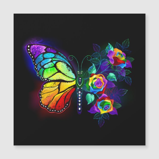 Regenbogenschmetterling Magnetkarte (Vorderseite)