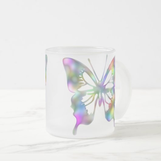 Regenbogenschmetterling Mattglastasse (VorderseiteRechts)