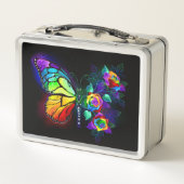 Regenbogenschmetterling Metall Brotdose (Rückseite)