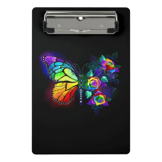 Regenbogenschmetterling Mini Klemmbrett (Vorderseite)