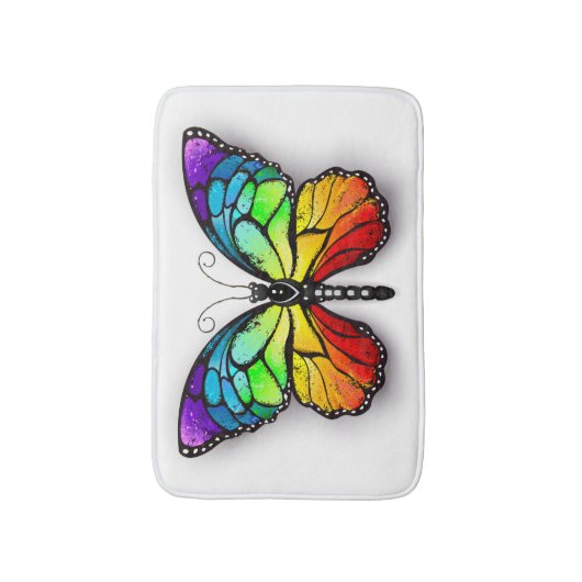 Regenbogenschmetterling Monarch Badematte (Vorderseite Vertikal)