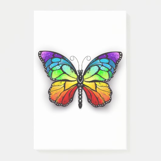 Regenbogenschmetterling Monarch Post-it Klebezettel (Vorderseite)