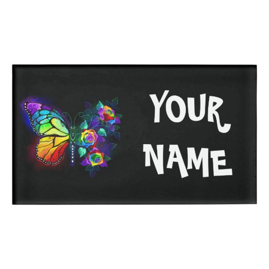 Regenbogenschmetterling Namenschild (Vorderseite)