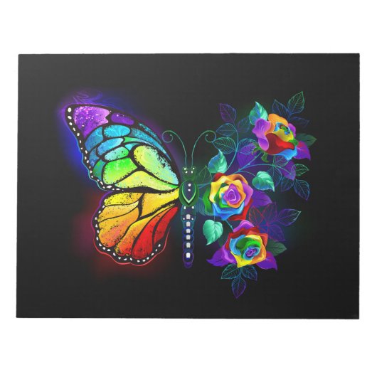 Regenbogenschmetterling Notizblock (Vorderseite)