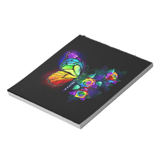 Regenbogenschmetterling Notizblock (Rotiert)