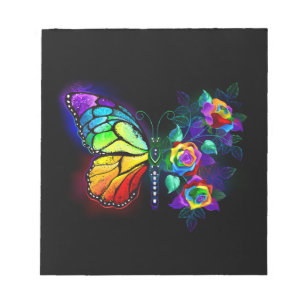 Regenbogenschmetterling Notizblock