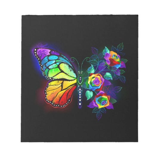 Regenbogenschmetterling Notizblock (Vorderseite)