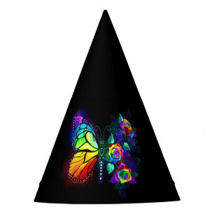 Regenbogenschmetterling Partyhütchen